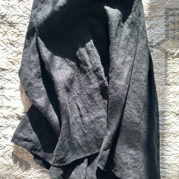 Reformation Thelma Black Button-Front linen Midi Dress - Picture 8 of 8